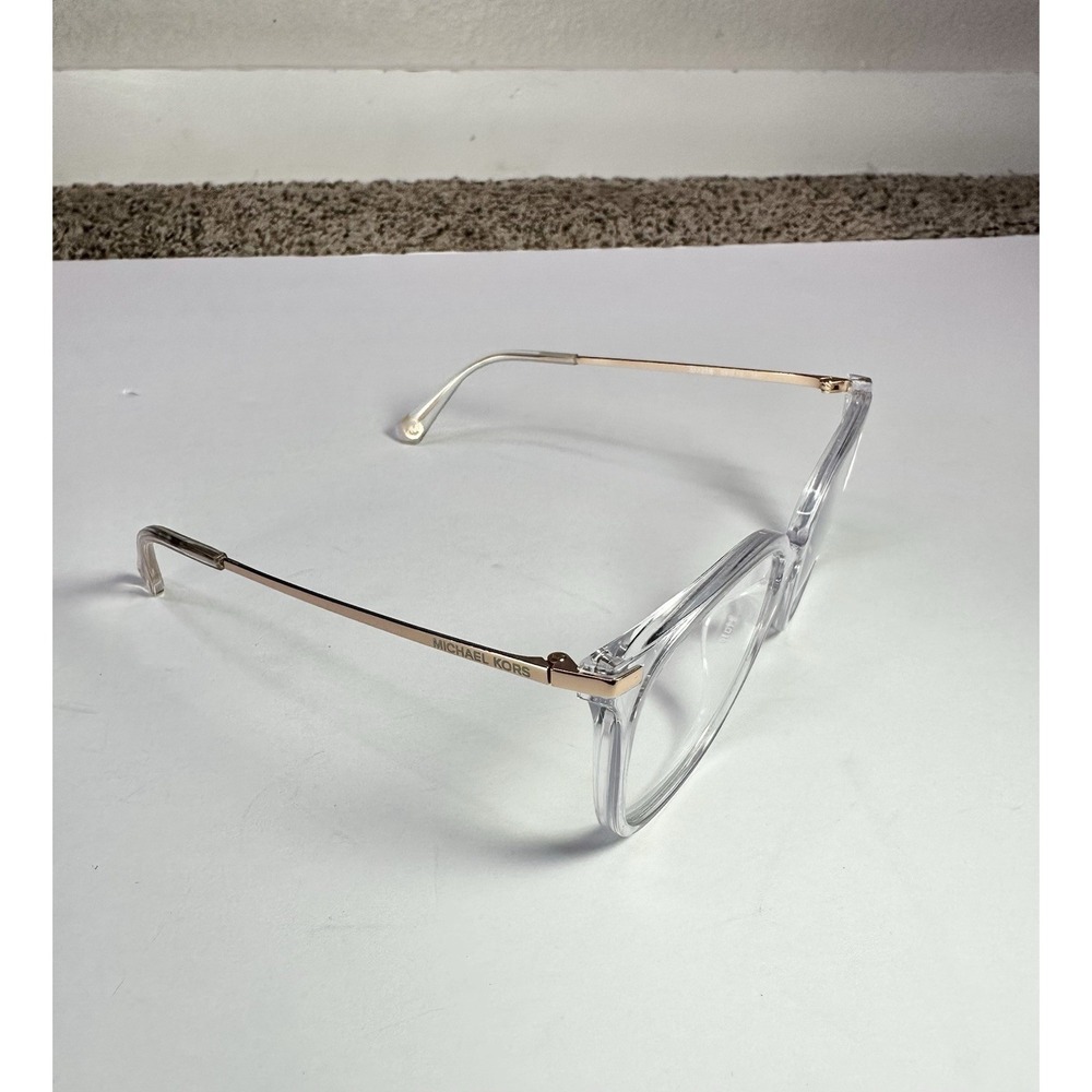 Michael Kors Eyeglasses FRAMES 54-16 140 Transparent Clear and Temple Gold